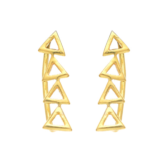 Gold plated 925 sterling silver climber earrings