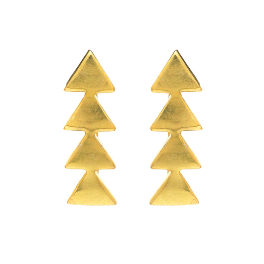 Gold plated 925 sterling silver climber earrings