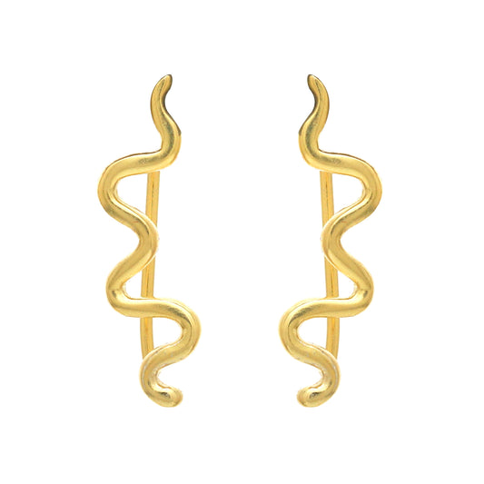 Gold plated 925 sterling silver climber earrings